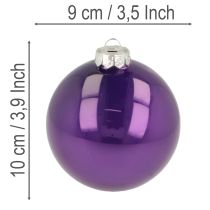 Product Shiny Christmas baubles, set of 10, assorted colors, 95mm
