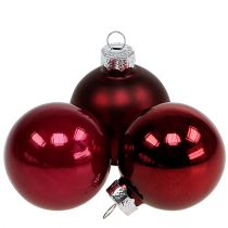 Product Christmas ball glass Ø6cm Bordeaux 24 pcs