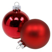 Product Christmas ball glass Ø6cm red mix 24 pcs