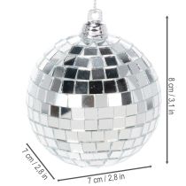 Product Christmas bauble decoration, mirrored ball for hanging, 7cm, 6 pieces