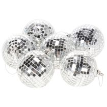 Product Christmas bauble decoration, mirrored ball for hanging, 7cm, 6 pieces