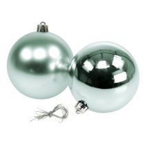 Christmas ball breakproof light green assorted Ø10cm 4pcs
