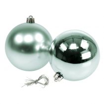 Product Christmas Ball Break-Resistant Light Green Assorted Ø10cm 4 Pcs