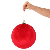 Product Red Velvet Christmas Ball, Large Decorative Ball for Hanging, 25cm, 2 Pieces