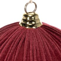 Product Large red velvet Christmas tree ornament for hanging, 25cm, 2 pieces