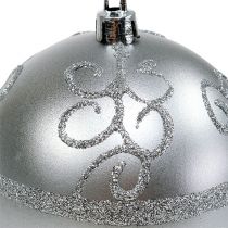 Christmas ball silver Ø8cm plastic 1p