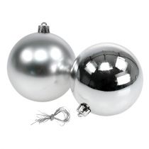 Product Christmas ball silver Ø10cm 4pcs