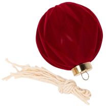 Product Christmas bauble, velvety surface, red, 8cm, 12 pieces