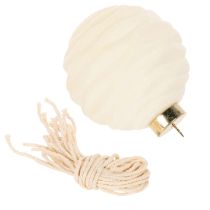Product Christmas bauble ornament in white, mixed textures, 8cm, 12 pieces