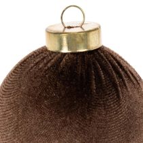 Product Christmas baubles, velvet look, mix of warm colors, 8cm, 12 pieces