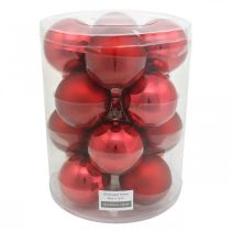 Product Christmas tree ball, tree decorations, Christmas ball red H8.5cm Ø7.5cm real glass 12pcs