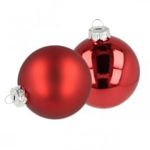 Christmas tree ball, tree decorations, Christmas ball red H8.5cm Ø7.5cm real glass 12pcs