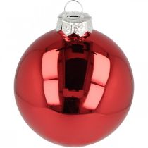 Product Christmas tree ball, tree decorations, Christmas ball red H8.5cm Ø7.5cm real glass 12pcs