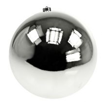 Christmas ball plastic large silver Ø25cm
