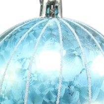 Christmas ball plastic blue-turquoise Ø8cm 2pcs
