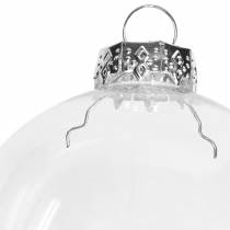 Product Christmas bauble glass Ø7.5cm clear 12 pcs