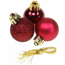 Product Christmas tree decorations Christmas ball red 3 cm 14 pieces