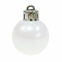 Product Christmas tree decorations Christmas ball white 3 cm 14 pieces
