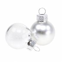 Product Mini Christmas balls silver assorted Ø2.5cm 22 pcs