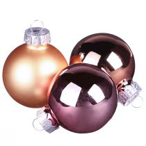 Product Christmas balls apricot mix tree balls glass Ø4cm 24 pcs