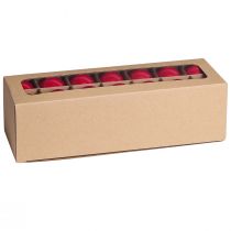 Product Glass Christmas baubles/tree ornaments in red, Ø4cm, 24 pieces