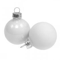 Christmas balls glass white glass ball matt/glossy Ø4cm 60p