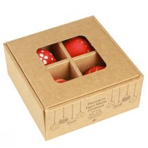 Product Red Hanging Papier-Mâché Christmas Balls 5.5cm Set of 4