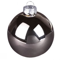 Product Christmas balls in silver apricot glass Ø7.5cm 12 pcs