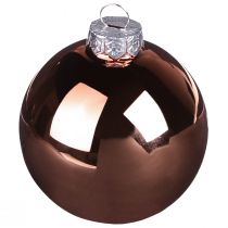 Product Christmas balls in silver apricot glass Ø7.5cm 12 pcs