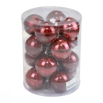 Product Christmas balls glass Christmas tree balls Bordeaux Ø7.5cm 12 pcs