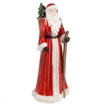 Product Santa Claus figure with basket red white green gold H36cm