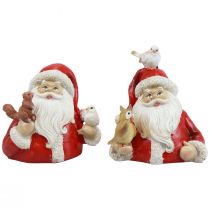 Product Christmas figures Santa Claus with animals 10x7x9cm 2pcs