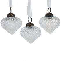 Product Christmas Decoration Glass Decoration Onion Clear Diamond Ø5.5cm 9 pcs