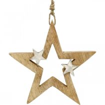 Christmas star to hang Star wooden decoration Christmas H22cm