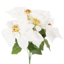 Product Artificial poinsettia, white, large bloom, decorative plant, 40cm