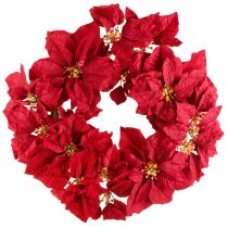 Product Poinsettia wreath artificial flowers Christmas Ø40cm