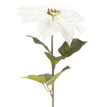 Product Artificial white poinsettia, large flowering branch decoration, 65cm, 2 pieces