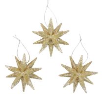 Product Poinsettias Christmas decorations gold glitter Ø7cm 6pcs