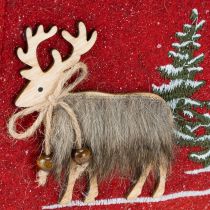 Product Christmas Bag Red with Fur 15.5cm x 18cm 3 pcs