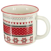 Product Christmas mug cup ceramic mug red and white Ø10cm H9cm