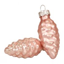 Product Christmas cone glass Pink glass cone Christmas 6.5cm 10p