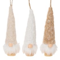 Product Decorative gnome figurine with beard for hanging, 17cm, 6 pieces