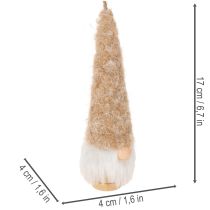Product Decorative gnome figurine with beard for hanging, 17cm, 6 pieces
