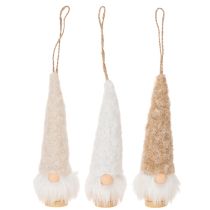 Product Decorative gnome figurine with beard for hanging, 17cm, 6 pieces
