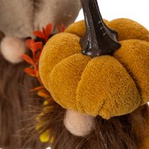 Product Autumn figurine pumpkin gnome with sunflower and beard 16cm 2pcs