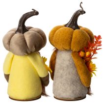 Product Autumn figurine pumpkin gnome with sunflower and beard 16cm 2pcs