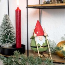 Product Gnome on skis decorative figure wood Christmas Gnome figure H13cm