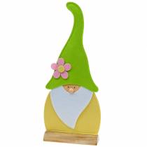 Gnome dwarf standing felt green, yellow, white, pink 33cm × 7cm H81cm for shop window
