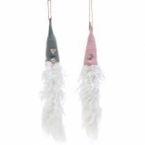 Product Gnome head for hanging 45cm pink/gray 2 pcs