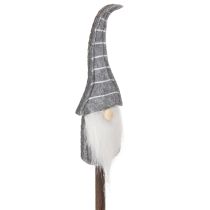 Product Gnome decorative figure with striped hat on wooden stick, 46cm, 6 pieces